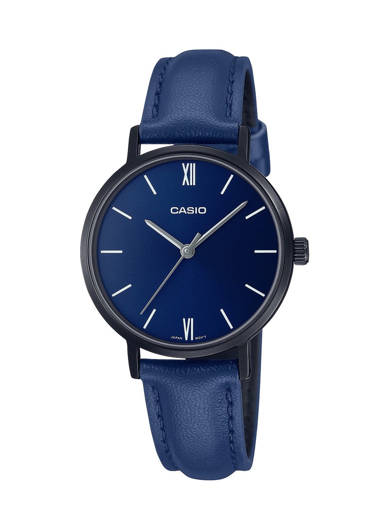 CASIO Leather Analog Wrist Watch LTP-VT02BL-2AUDF
