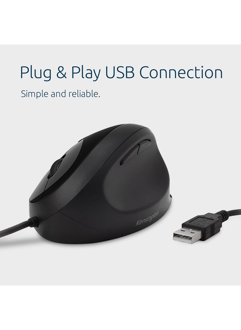 Kensington Kensington Pro Fit Ergonomic Wired Mouse  Black K75403WW  - Image 4