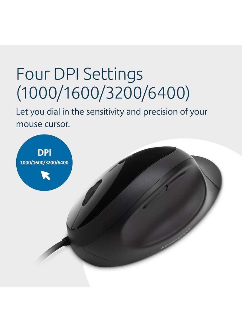 Kensington Kensington Pro Fit Ergonomic Wired Mouse  Black K75403WW  - Image 5