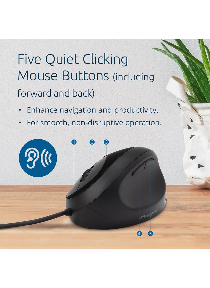 Kensington Kensington Pro Fit Ergonomic Wired Mouse  Black K75403WW  - Image 3