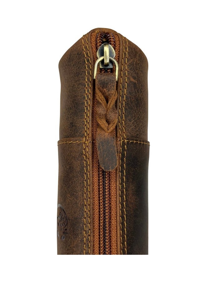 Rustic Town RUSTIC TOWN Leather Pencil Case Holder - Pen Pencil Pouch for Office & School - Zipper Stationary Utility Bag Pencil Kit for Girls, Boys & Kids (Brown)  - Image 5