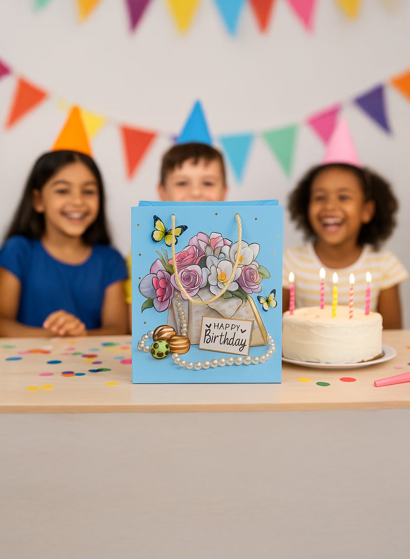 Toshionics Happy Birthday Gift Bags with Handles 12 Pcs – Small Party Favor Bags Bulk for Kids & Adults – Glossy Durable Cardboard Gift Bags for Birthdays, Baby Shower, Anniversary, Party Supplies – 18x10x23cm (Model 3337S) - Image 3