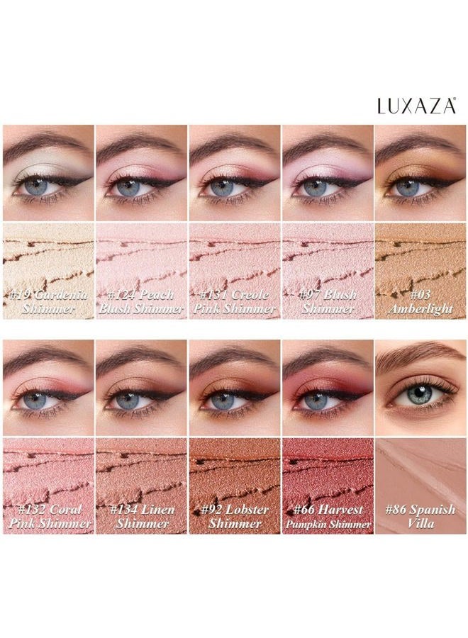 LUXAZA PRO 10 قطع قلم ظلال العيون، كريمي معدني بني لامع ومات مع مقاومة للتلطخ وماء، قلم مضيء للعيون - هدايا الحب - Image 2