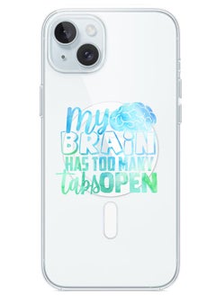 Magnetic Case for iPhone 15 Plus 6.7-inch Compatible with MagSafe Wireless Charging, Shockproof Phone Bumper Cover My brain has too many tabs open copy