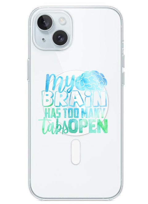 Magnetic Case for iPhone 15 Plus 6.7-inch Compatible with MagSafe Wireless Charging, Shockproof Phone Bumper Cover My brain has too many tabs open copy