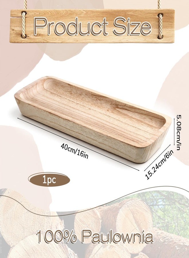 Xosjska Wooden Dough Bowls Decorative, Large Long Wooden Centerpiece Table Decorations, Narrow Wood Tray, for Table Centerpiece Decor, Home Decor - Image 2