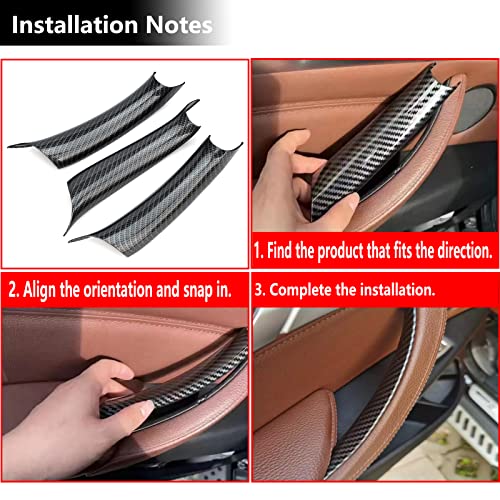 GEATaaT Door Pull Handle Covers Compatible with BMW X5 Series F15/F85 2014-2018, BMW X6 Series F16/F86 2015-2018(3PCS)(Carbon Fiber) - Image 5
