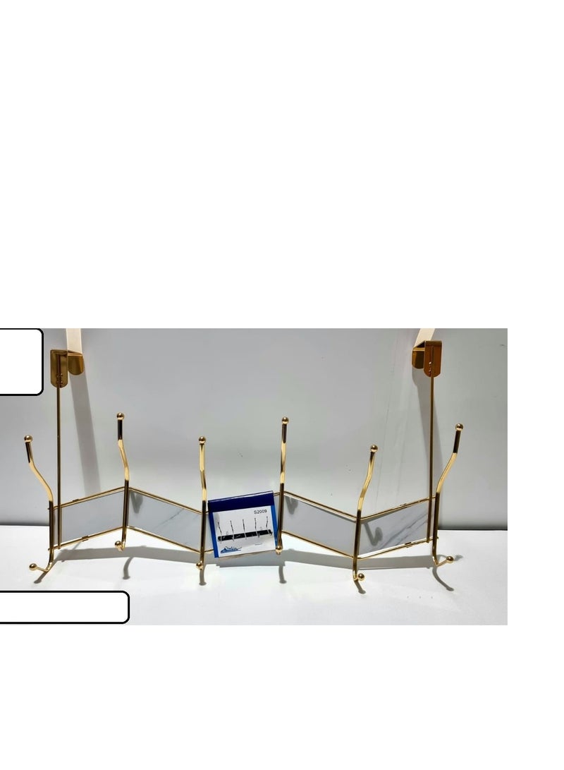 Stainless steel over-the-door clothes hanger 5 hangers 
