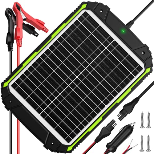Sun Energise 20W 12V Solar Powered Battery Charger & Maintainer, Built-in Smart MPPT Charge Controller, Waterproof 20 Watt 12 Volt Solar Panel Trickle Charging Kits for Car Auto Boat RV Marine Trailer - Image 1
