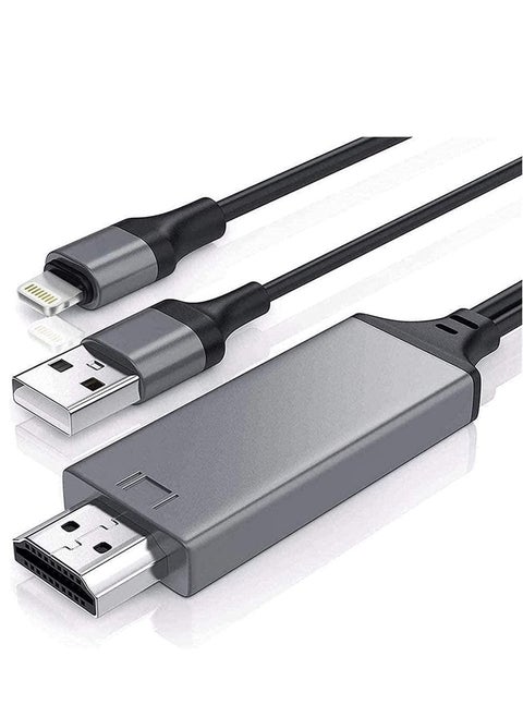 NTECH Lightning to HDMI Cable Adapter Compatible With iPhone iPad MFi Certified Lightning Digital AV Adapter 1080p HDTV Connector Cable Compatible For iPhone 13/12/11/XS/X/8/7 to TV Projector