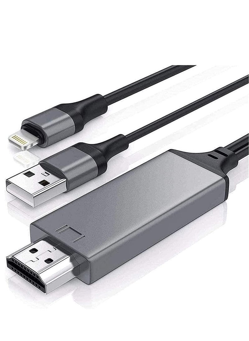 Ntech - NTECH Lightning to HDMI Cable Adapter Compatible With iPhone iPad MFi Certified Lightning Digital AV Adapter 1080p HDTV Connector Cable Compatible For iPhone 13/12/11/XS/X/8/7 to TV Projector - Image 1