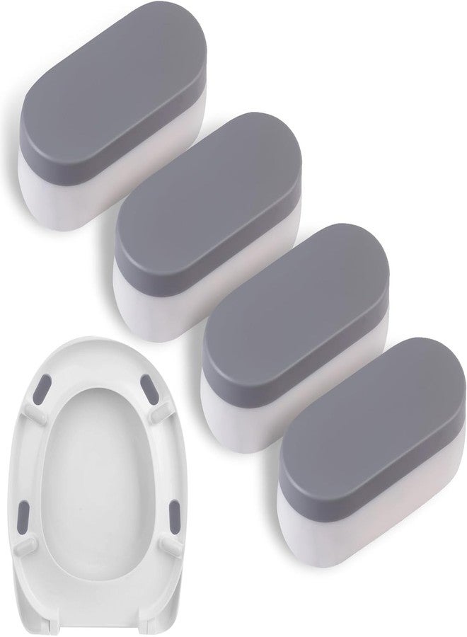 LiZEROGDAX 4Pcs Grey Universal Toilet Seat Bumpers, Soft Close, ABS Plastic, Classic Style for bathroom - Image 1