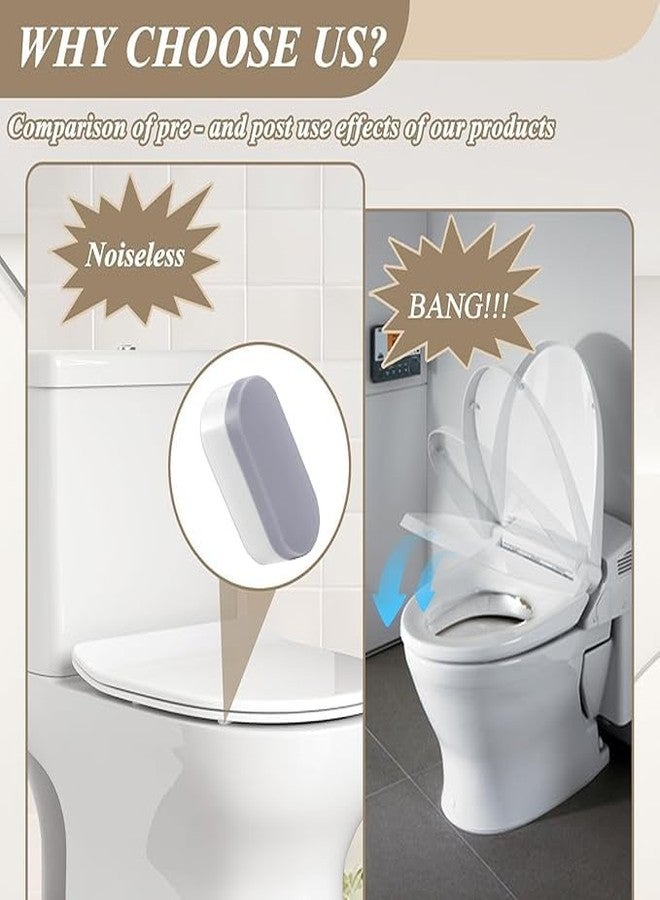 LiZEROGDAX 4Pcs Grey Universal Toilet Seat Bumpers, Soft Close, ABS Plastic, Classic Style for bathroom - Image 5
