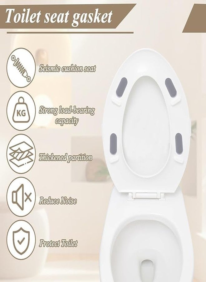 LiZEROGDAX 4Pcs Grey Universal Toilet Seat Bumpers, Soft Close, ABS Plastic, Classic Style for bathroom - Image 4