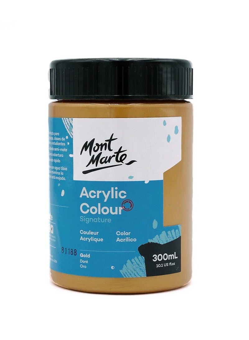 Mont Marte Signature Acrylic Colour 300ml Content Gold