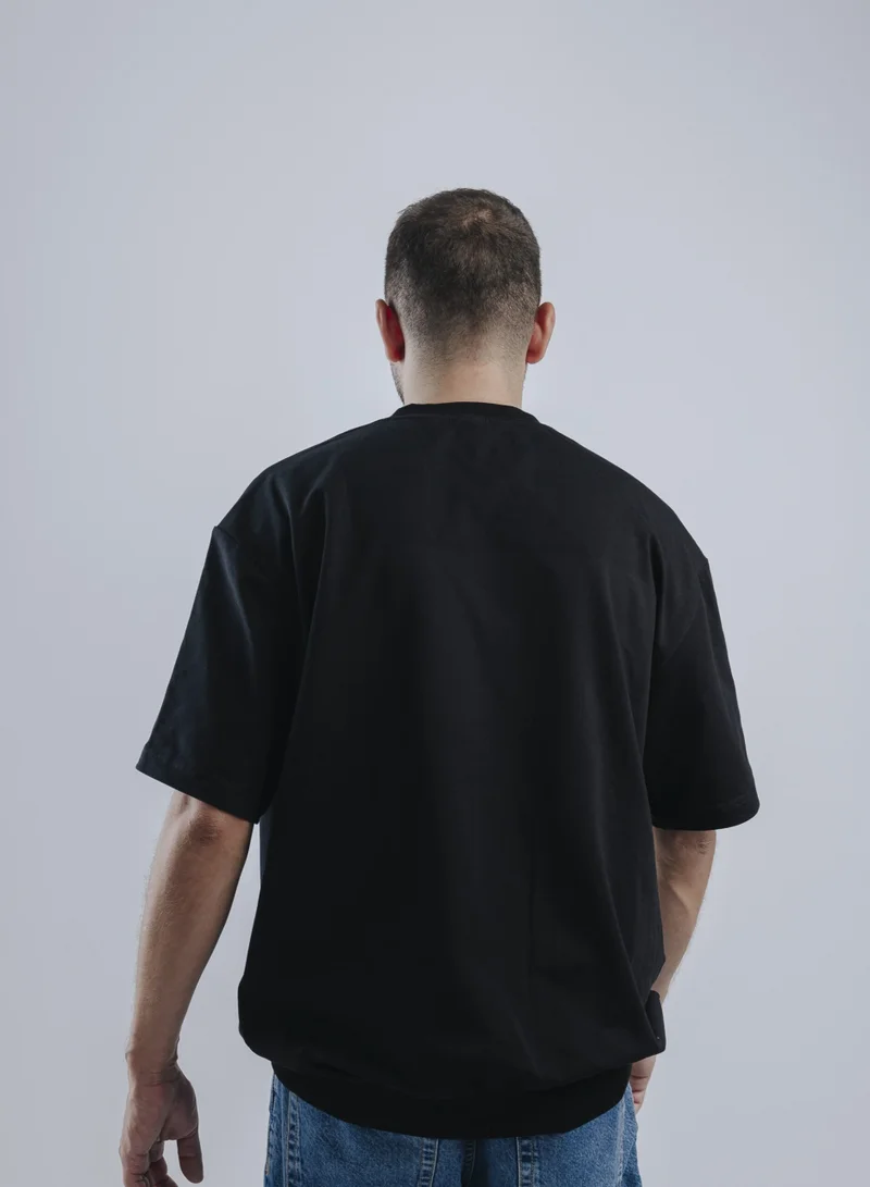 Snugface Snugface The Hooshee Oversized Tshirts, Black, SF15-1BLK, Size-L