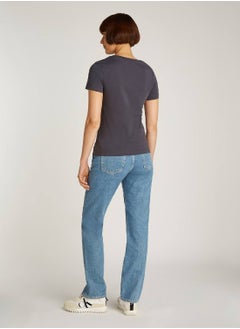 Calvin Klein Jeans Women's  Slim Monogram T-Shirt, Black - Cotton  - Image 3