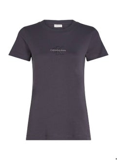 Women's  Slim Monogram T-Shirt, Black - Cotton - pzsku/Z92320F326E737BF4531CZ/45/_/1728978208/92d1c893-0217-492d-942b-d35e936d7a69