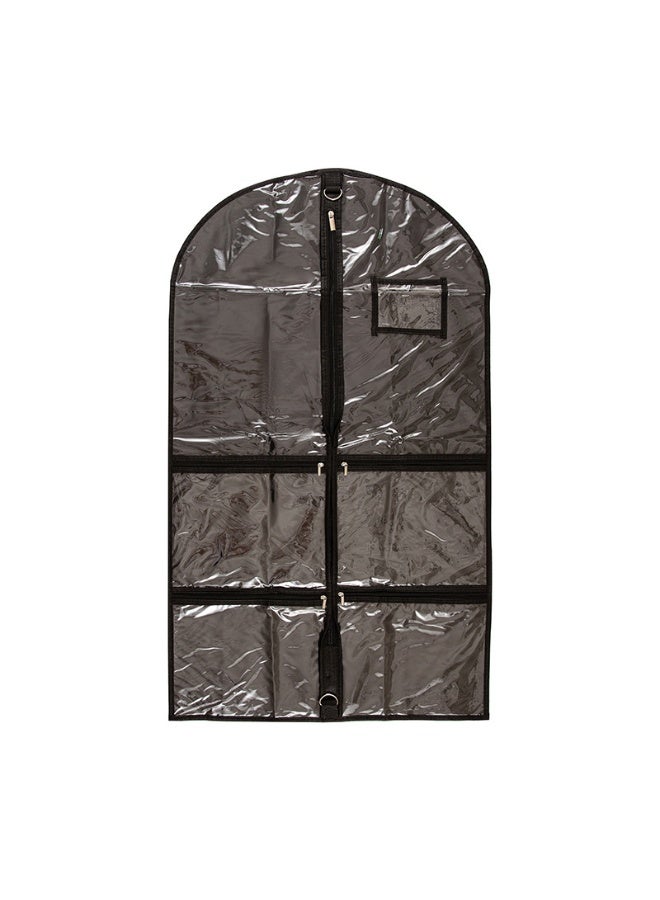 xozgdovg 37-inch Kids Transparent Dress Dust Cover with 4 Zip Pockets Black 