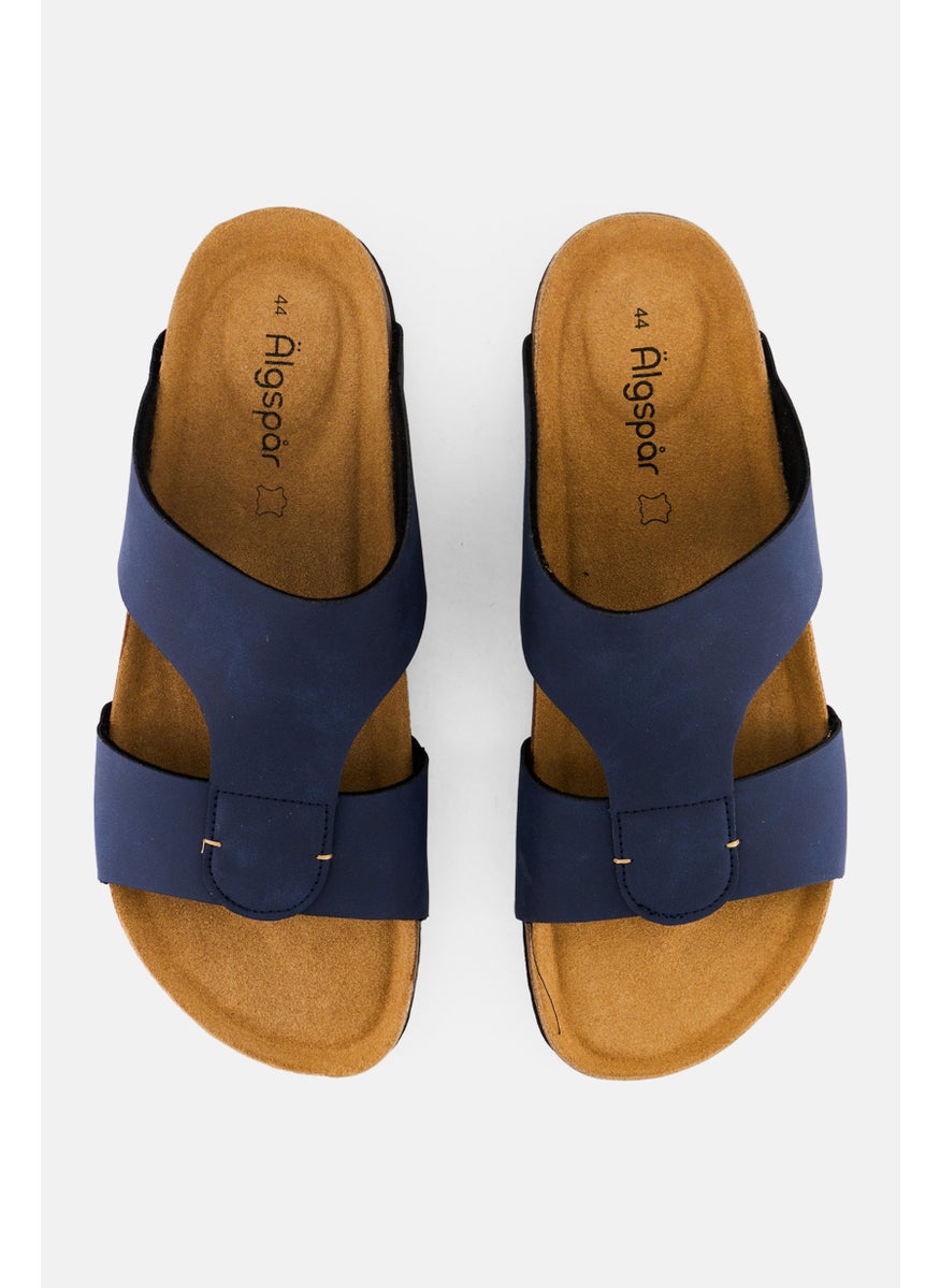 Algspar Men Slip On Cork Sandals, Navy Blue  - Image 4