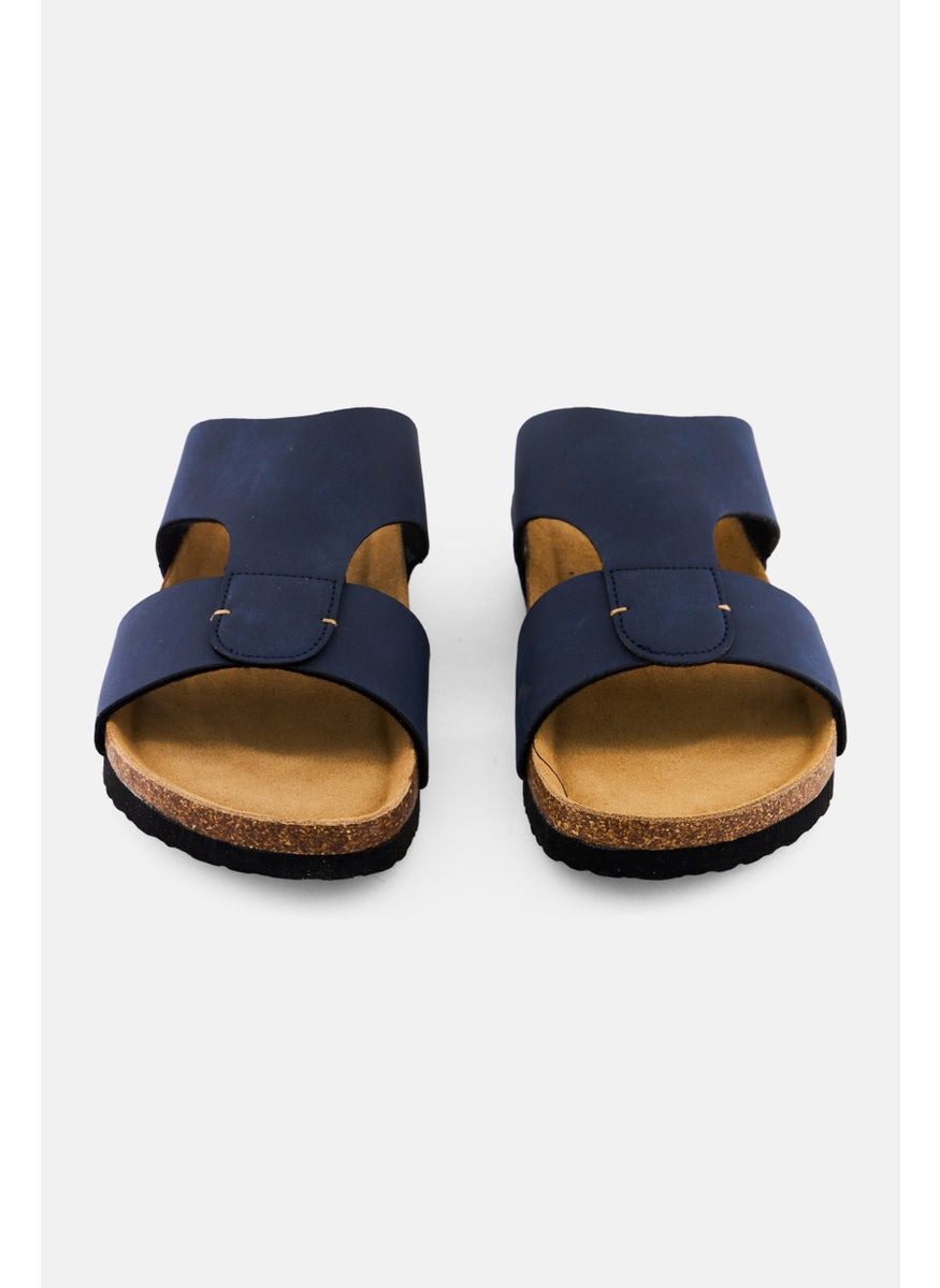 Algspar Men Slip On Cork Sandals, Navy Blue  - Image 3