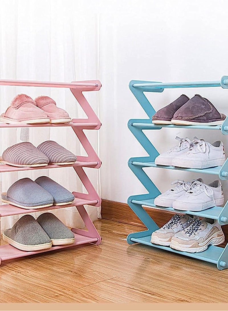 Generic Plastic Metal Shoe Organizer Zigzag 5 Levels  - Image 1