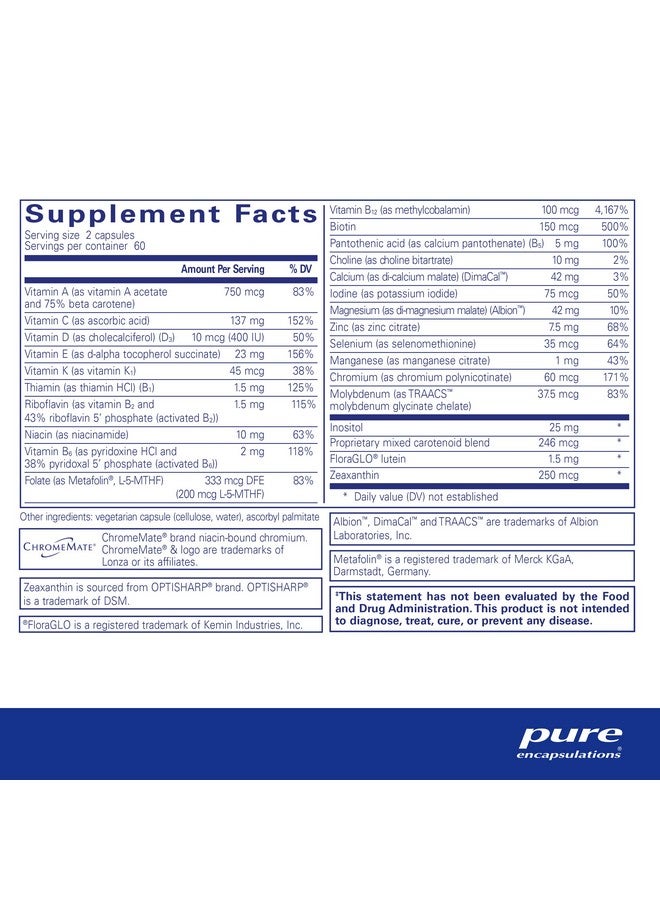 كبسولات نقية - فيتامينات متعددة للأطفال والمراهقين - بدون حديد - مع كالسيوم وفيتامين د3 وفيتامين سي - غير معدل وراثيًا ونباتي - 120 كبسولة - Image 2