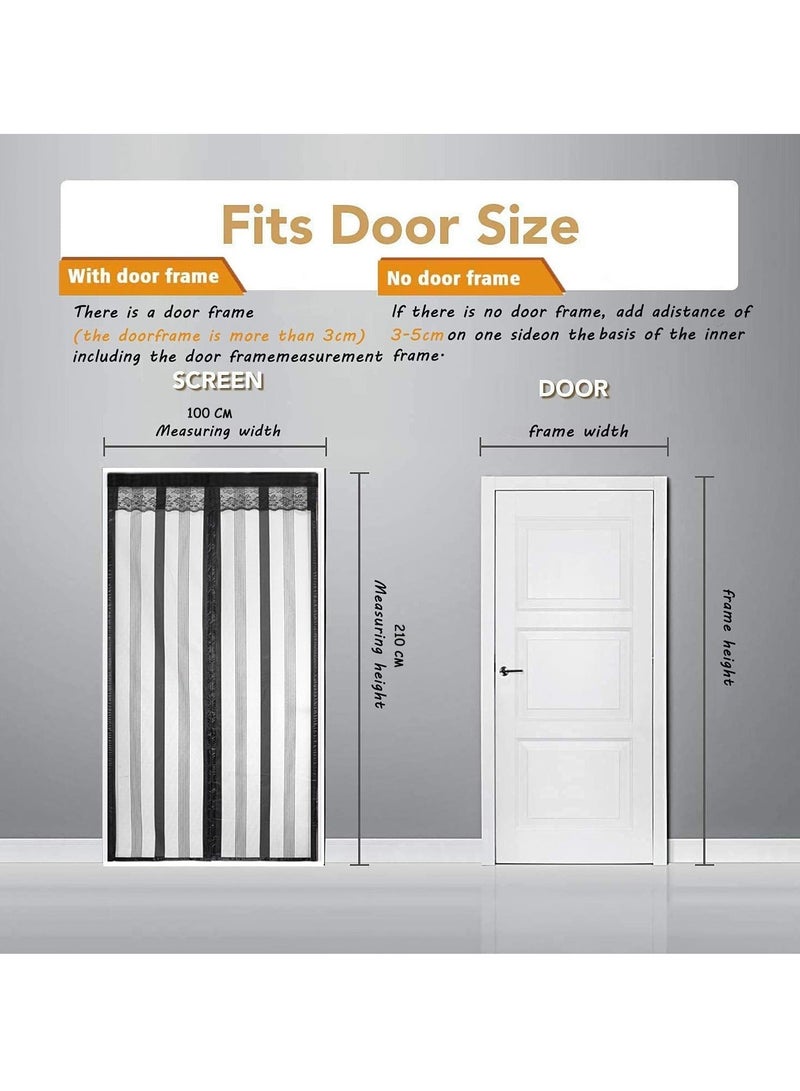 Captaintech Insulated Door Curtain - Thermal Magnetic Self-Sealing Door Screen - EVA Keep Bugs Out - Hand Free Closure-for Kitchen/Air Conditioner Room/Patio (100 x 210CM) - Image 4