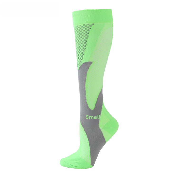 Sports Compression Socks for Running and Yoga Fluorescent Green Magic socks 