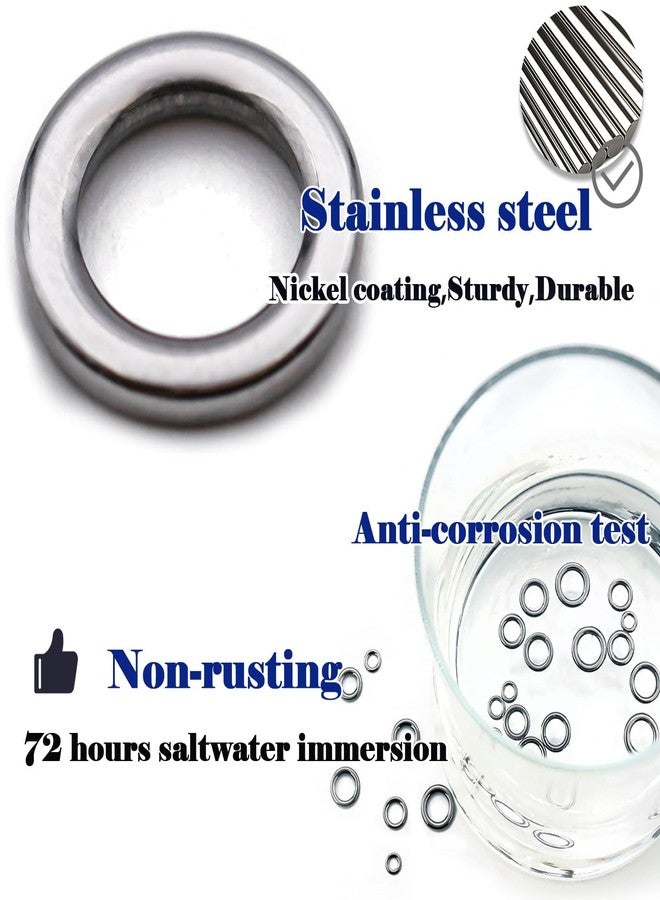 FishTrip Solid Rings Fishing 50Pcs - Stainless Steel Ring for Assist Hooks Jigs Butterfly Rigs Saltwater Freshwater (Size 3_ 300lbs) - Image 2