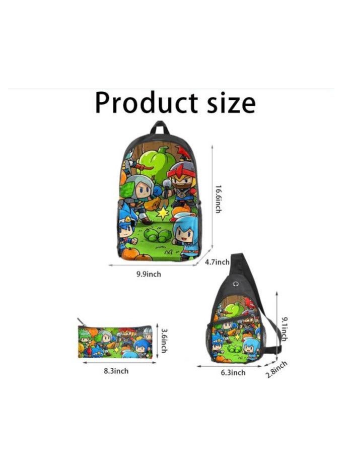 Universal cartoon new three-piece schoolbag - 454  - Image 3