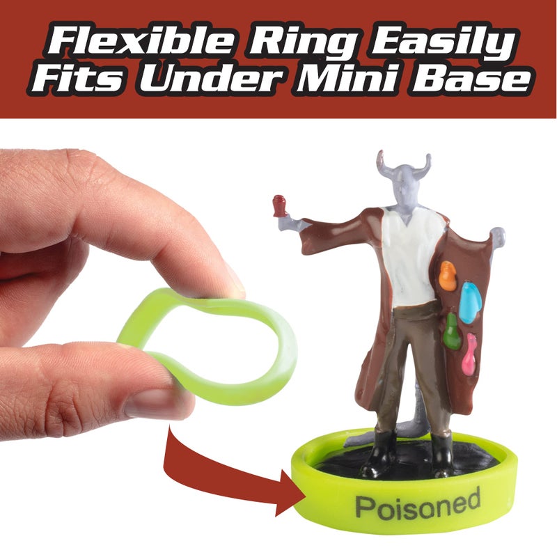Monster Protectors DND Flexible Status Effect Markers - 120 Rings  24 Different Conditions- ONLY Brand that Fits Large and Standard Minis- For Dungeons Dragons Miniatures  Pathfinder & RPG Games- Easy Slides Under Bases  - Image 4