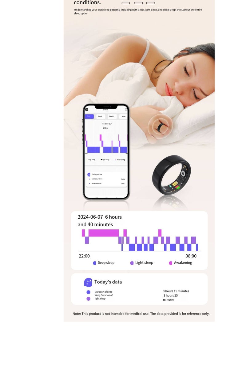 general R11M Smart Ring - Heart Rate, Oxygen Saturation, Sleep Monitoring, Exercise Counting, Waterproof, Photo-taking, Bluetooth Finger Ring - Image 4