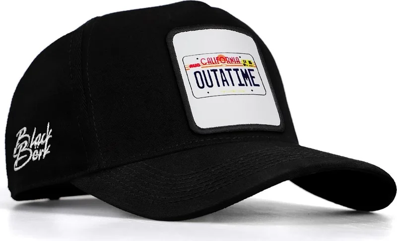بلاك بورك BlackBörk V1 Baseball California Outatime - 1 Unisex Black Hat with Code Logo (Cap)