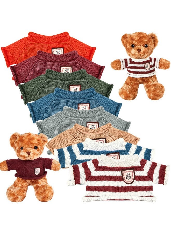 Sratte Sratte 8 Pcs Doll Clothes Bear Clothes Cute Stuffed Animal Doll Accessories Plush Toy Clothes Bear Sweater Outfit Fit Most 14-18 Inch Bears Animal Plush Dolls Stuffed Toys  - Image 1