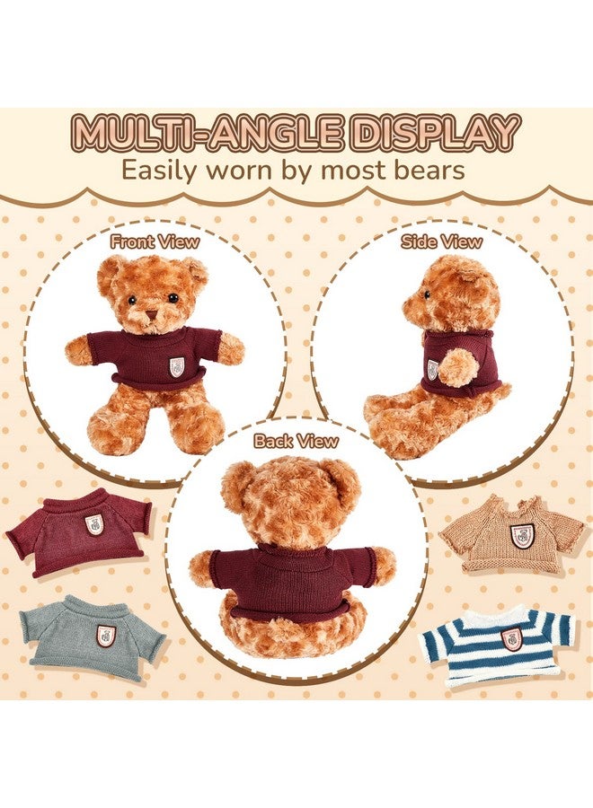 Sratte Sratte 8 Pcs Doll Clothes Bear Clothes Cute Stuffed Animal Doll Accessories Plush Toy Clothes Bear Sweater Outfit Fit Most 14-18 Inch Bears Animal Plush Dolls Stuffed Toys  - Image 3