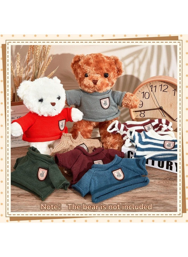 Sratte Sratte 8 Pcs Doll Clothes Bear Clothes Cute Stuffed Animal Doll Accessories Plush Toy Clothes Bear Sweater Outfit Fit Most 14-18 Inch Bears Animal Plush Dolls Stuffed Toys  - Image 4