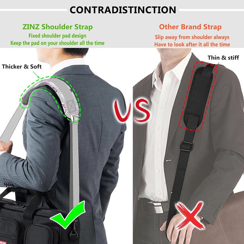 ZINZ Shoulder Strap, 79" Padded Adjustable Shoulder Bag Straps Replacement for Bags with D-Ring - Image 3
