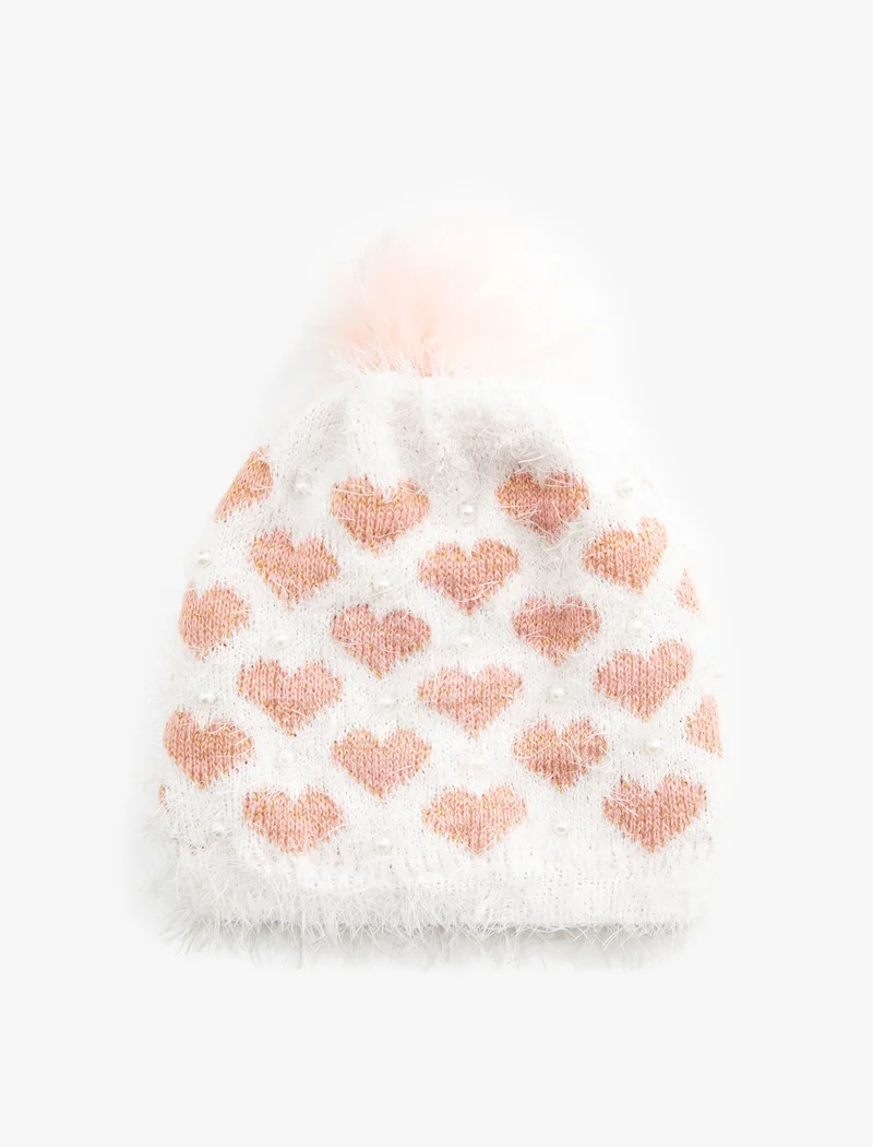 كوتون Knit Heart Printed Beanie