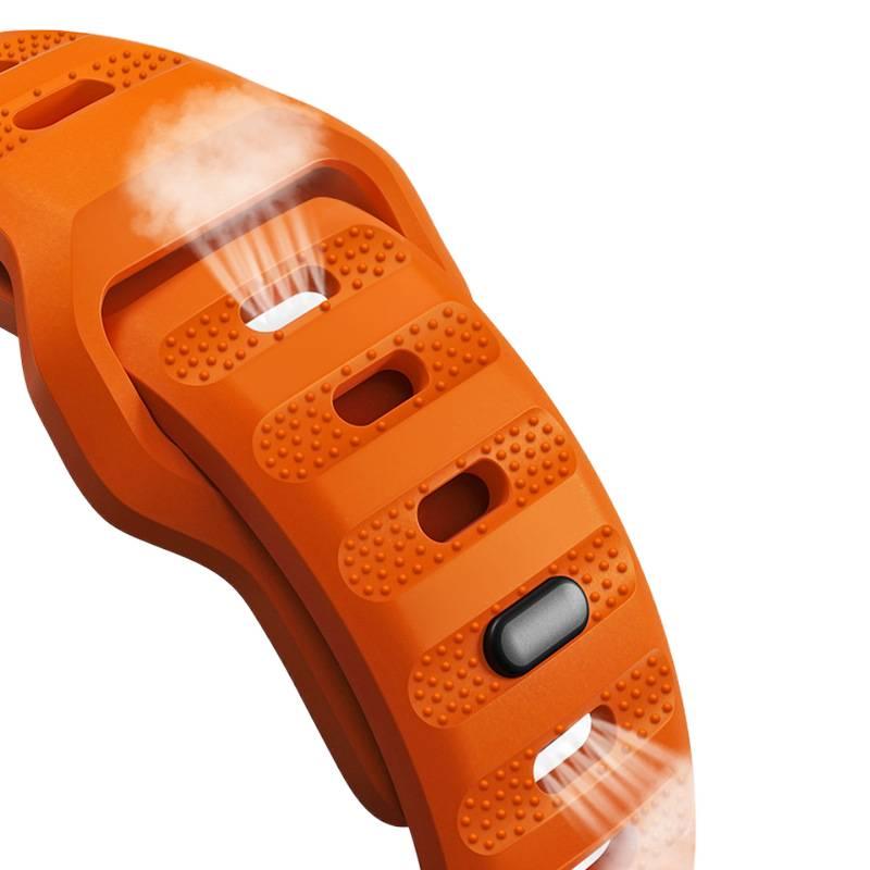 سوار ساعة ذكية باللون Starlight قابل للتعديل سوار رياضي من السيليكون متوافق مع Apple Watch 42/44/45/49mm بملاءمة قابلة للتعديل وحزام بديل - Image 3