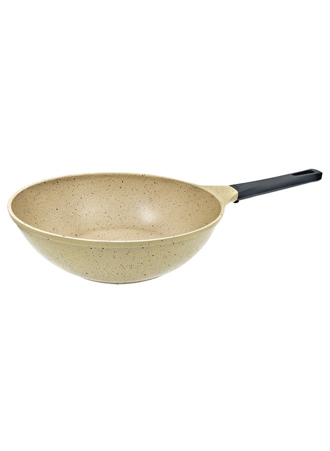 PROCILA Non-Stick Granite Wok Pan Beige 30cm - Image 1
