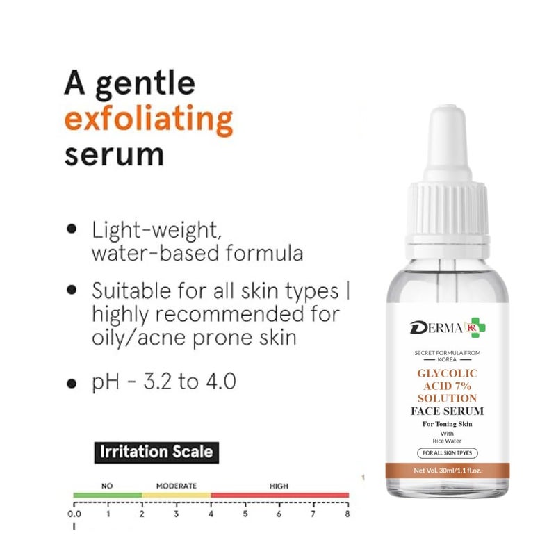 DERMAKR سيروم الوجه DERMA KR حمض الجليكوليك 7% للنساء والرجال 30 مل - Image 5
