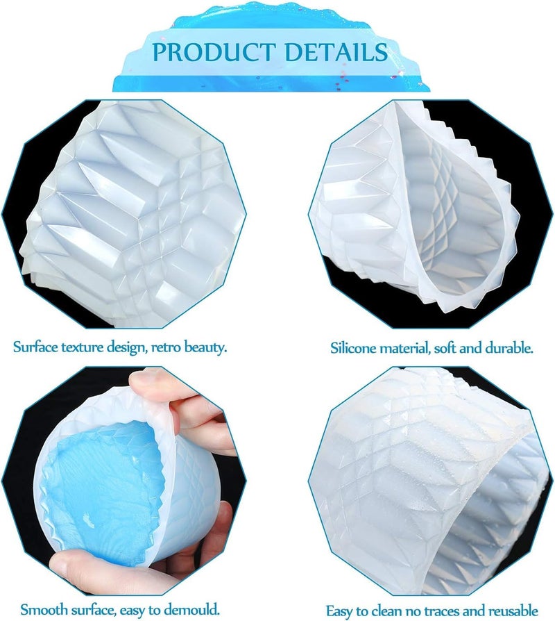 snoogg Resin Jar Mold Box Resin Mould Jewelry with Lid Trinket Storage Box Silicone Mould Round Container Resin Mould Epoxy Casting Silicone Jar Mould for Candle Holder DIY - Image 3