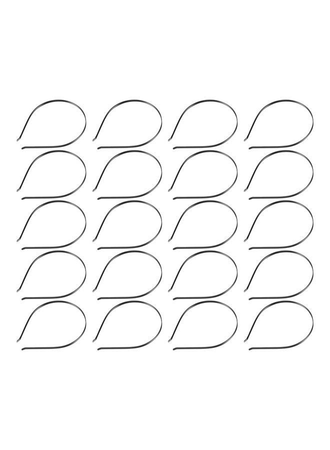 NIBEMINENT 20-Piece Stainless Steel Hair Hoops Metal Headband Black 