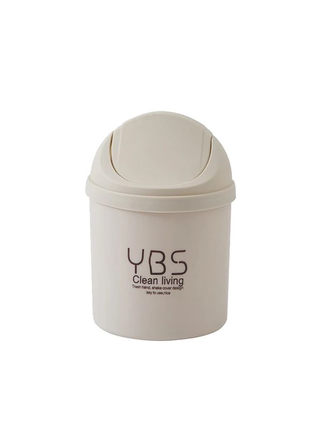 Pastel Pink Pull Out Lid Trash Can Compact Desktop Waste Bin For Home Office - Image 5
