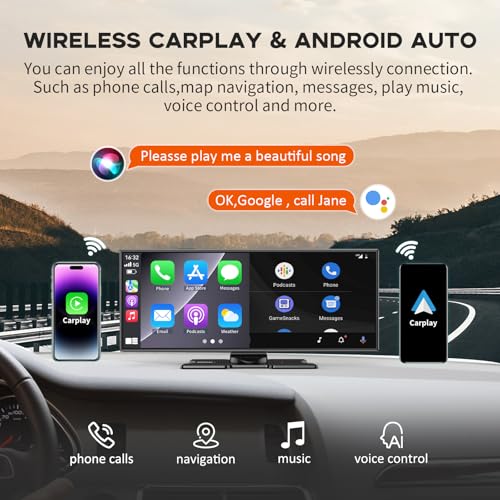 M CARKUMI Largest 11.5" Portable Carplay Screen for Car, 4K Wireless Car Play & Android Auto, Upgrade Touchscreen with Dash Cam, App Control/Loop Recording/Backup Camera/Mirror Link/GPS/FM for All Vehicles - Image 2