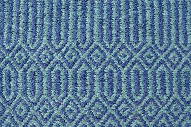 MDZ - Modern Decorative Zone - Hand Woven Cotton Designer Rug Runner for Bedroom, Living Room/Yoga Mat for Gym, Flooring Exercise, Size - 2 x 6 Feet | 100% Cotton | Eco Friendly (Ocean Blue) - Image 5