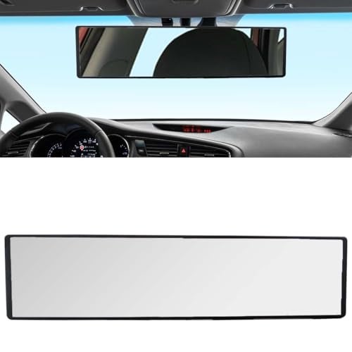 LHDOS Car Rearview Mirrors 1126 Inch HD Wide Angle Mirror to Reduce Blind Spot Anti Glare ClipOn Panoramic Rearview Mirror Interior Wide Viewing Range Universal for Cars SUVs Vehicles - Image 1
