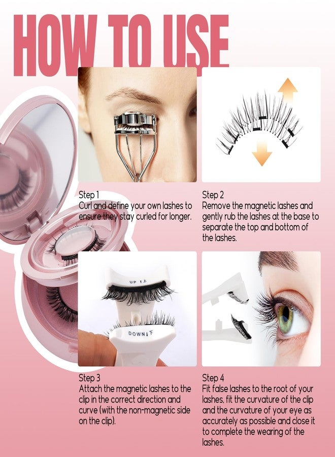 FADVAN Magnetic Eyelashes with Applicator, 2 Pairs 2 Style Reusable Magnetic Lashes Natural Look, No Glue or Liner Needed False Eyelashes, Wispy Strip Lashes Kit Clear Band R1+R2 - Image 5