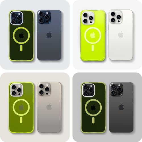 CYRILL Spigen UltraSheer Mag Compatible with iPhone 15 Pro Max Case (2023) Case [TPU,PC | Lime] - Image 2